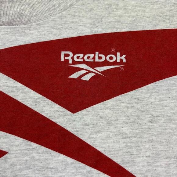 VTG 90s REEBOK Single Stitch Large Logo T Shirt Made in USA Size XXL 2XL Gray - Picture 2 of 10